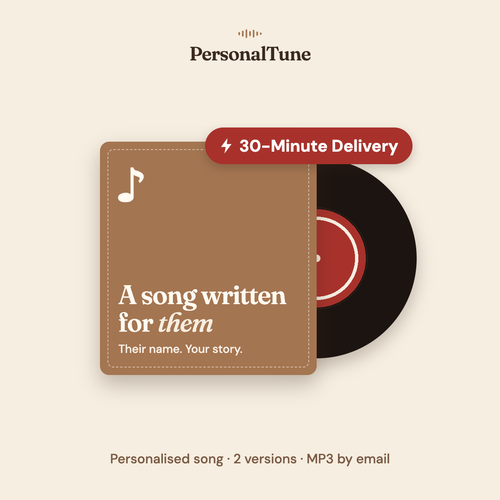 PersonalTune personalised song, 30-minute delivery